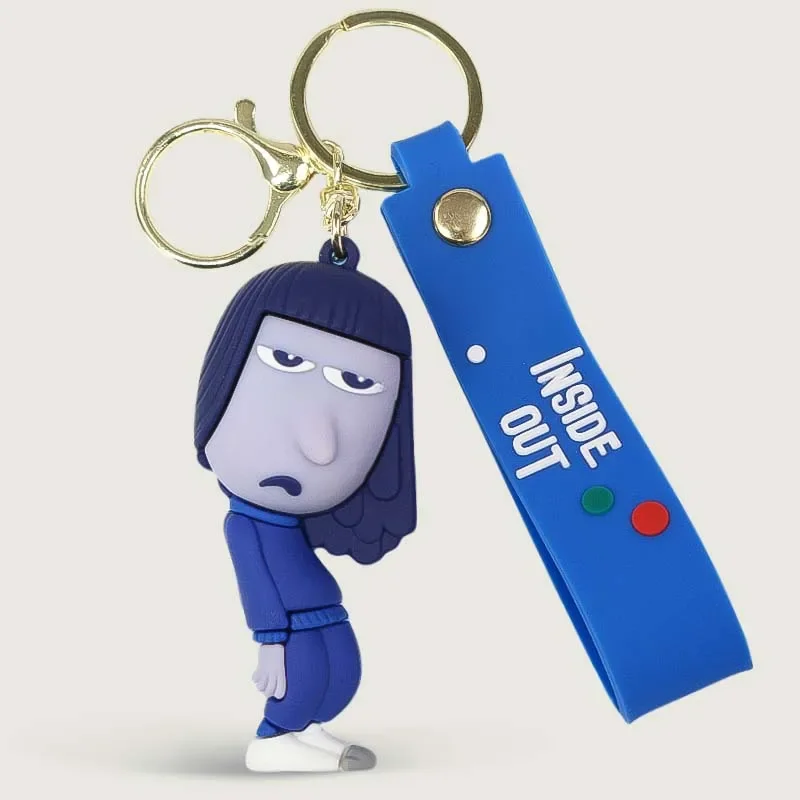 Inside Out 2 Disney Cartoon Keychain Figures Joy Sadness Anger Disgust Fear Doll Anime Bag Keyring Toy Christmas Gifts Wholesale