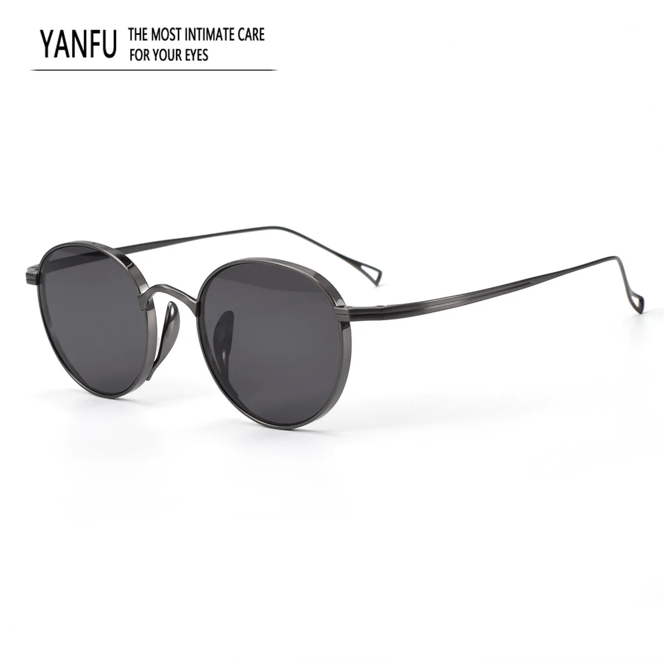 

New Summer Light Pure Titanium Sunglasses Man VU400 Glasses Women Round Driving Eyeglasses for Eyewear Men Outdooor UV400 135mm