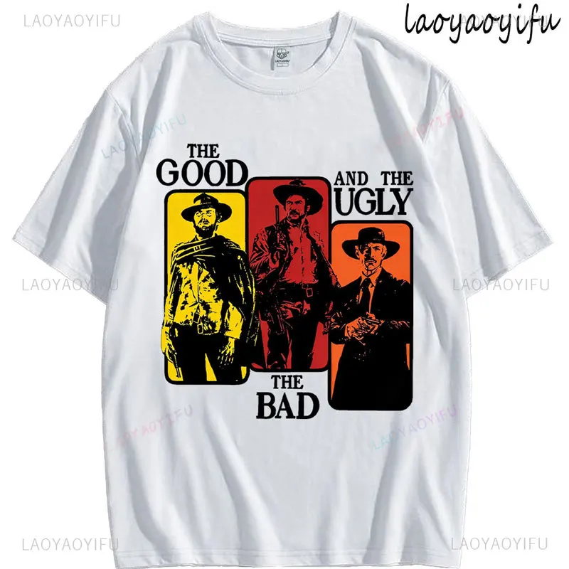 

The Good The Bad and Ugly Print 100%Cotton Fashion T-shirt Summer Men's Women's Short Sleeve O-Neck Tee Casual Breathable Tops