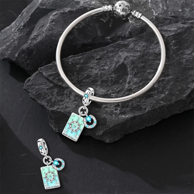 100% 925 Sterling Silver Tarot Collection Pendant DIY Hourglass Beads Fit Pandach Original Bracelet Women Jewelry Birthday Gift
