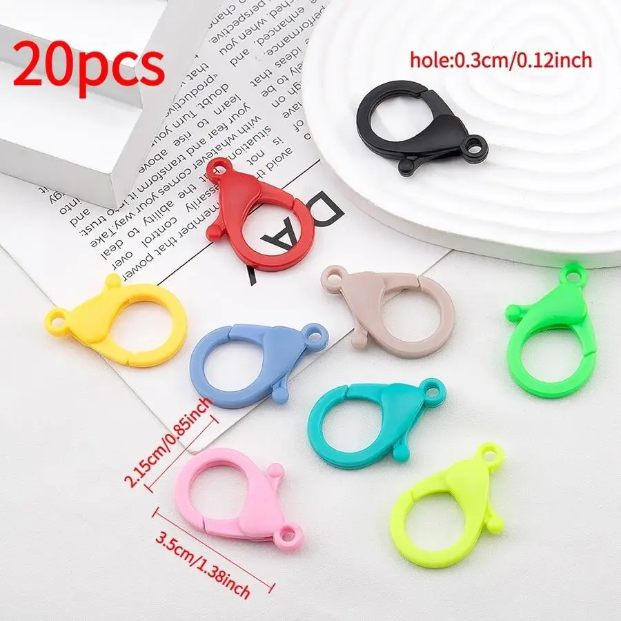 1/5/10/20/50/100pcs Colorful plastic lobster clasp units, random assortment of colors, small Kaguka hanging chains, connecting c