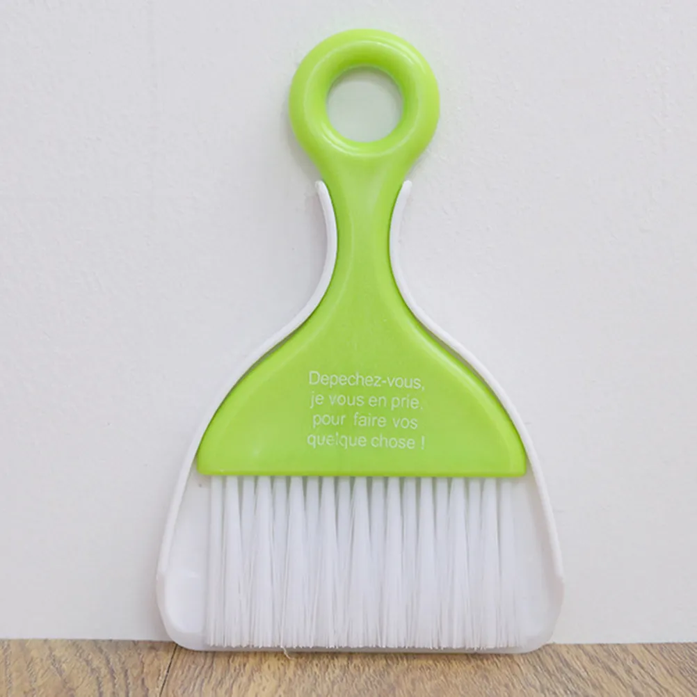 2Sets Efficient Mini Cleaning Set Desktop Keyboard Broom Dustpan ABS Fiber Material Portable Reusable Household Cleaning Tools