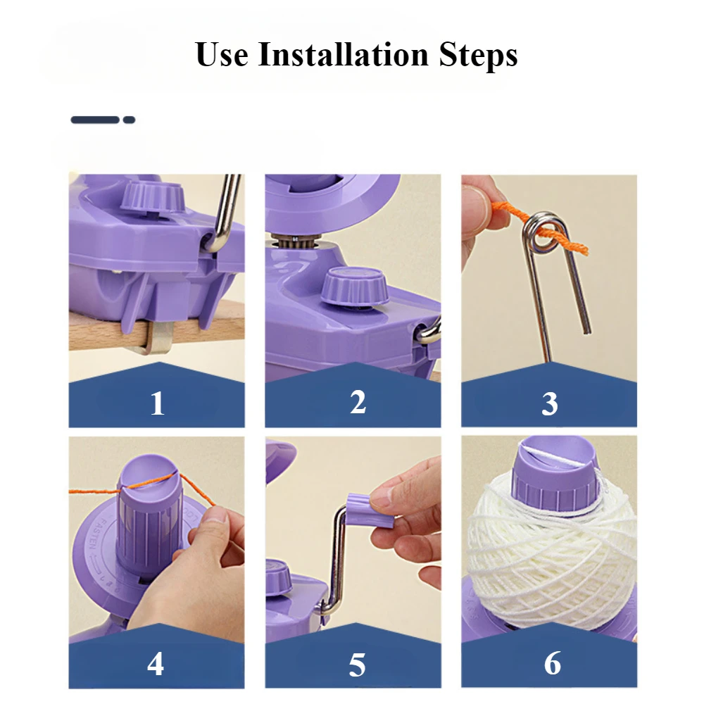 Hand Operated Yarn Winder Fiber Wool Manual Handheld Winder Machine String Ball Portable for DIY Sewing Making Accessories