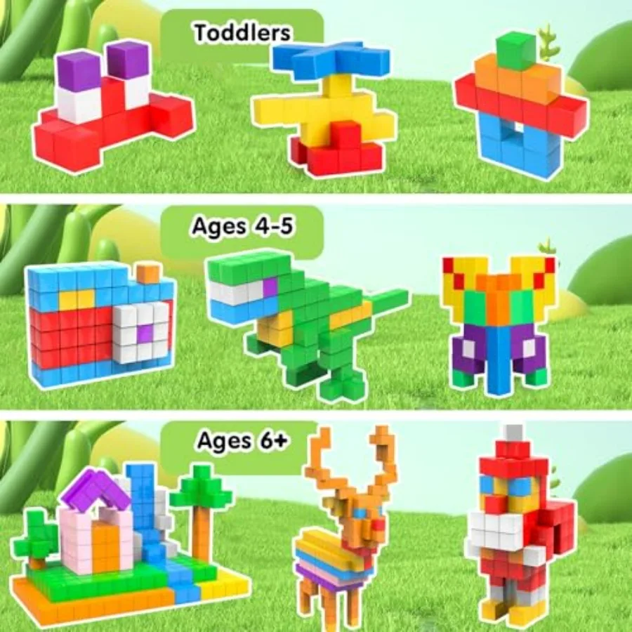 32 Pcs Building Blocks Cubes Blocks for,Learning Educational Stem Blocks for Ages 4-8