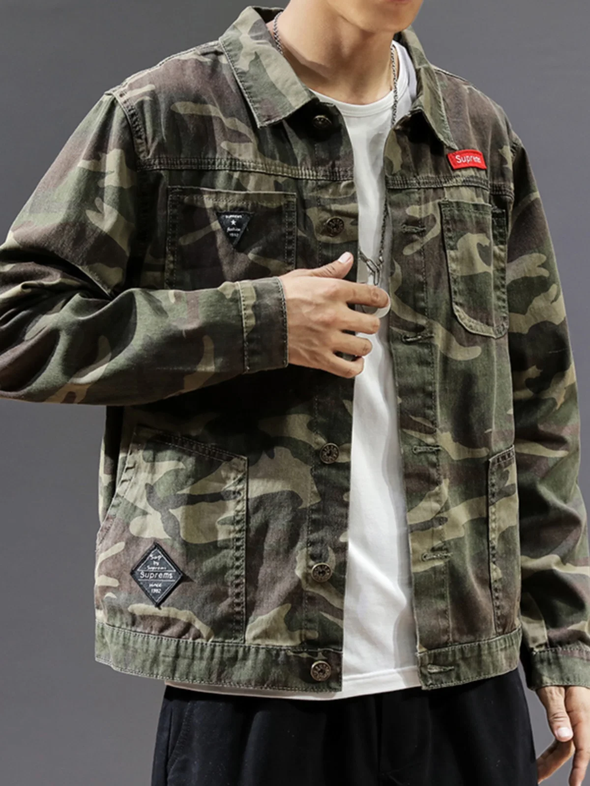 Mountaineering Sports Shirt Long Sleeved Workwear Camouflage Jacket 2025 Spring Summer New Thin Denim Jacket Baseball Jersey view 2