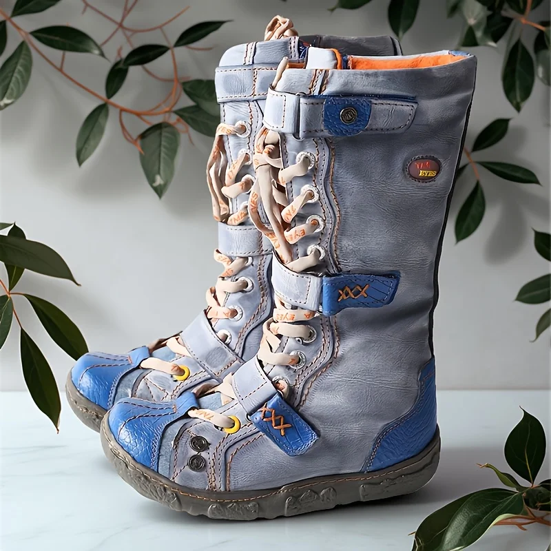 

TMA EYES Зимние женские модные плюшевые ботинки с перекрестными ремешками и плоской подошвой