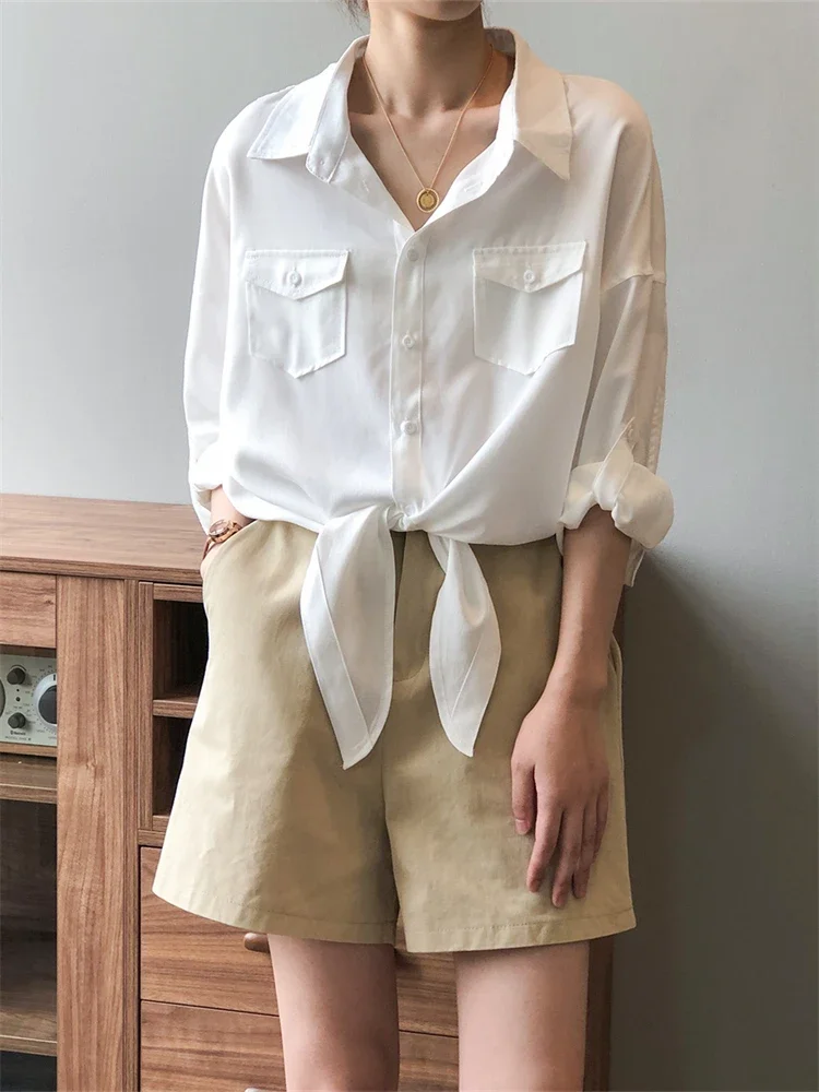 Women Blouse Female Shirt Summer Womens Blouses Spring Maxi Blusas Casual Elegant Vintage Long Sleeve Cotton Oversize Loose