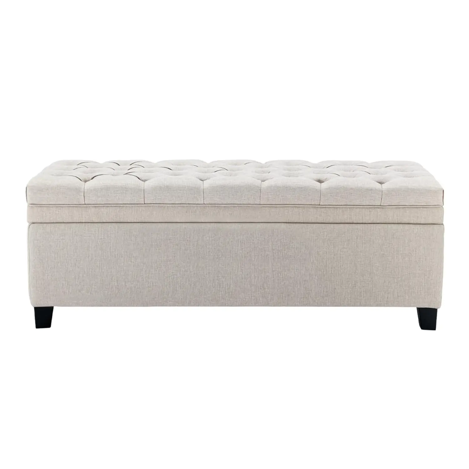 

50-дюймовый тканевый пуф-банкетка для хранения вещей, прикроватная скамья с деревянными ножками и пуговичной обивкой, современный мягкий пуф, на заказ