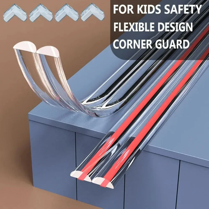 

1PC 3meters Table Edge Guard Furniture Corner Protector Strip Self Adhesive Transparent Collision Proof Soft Bumper