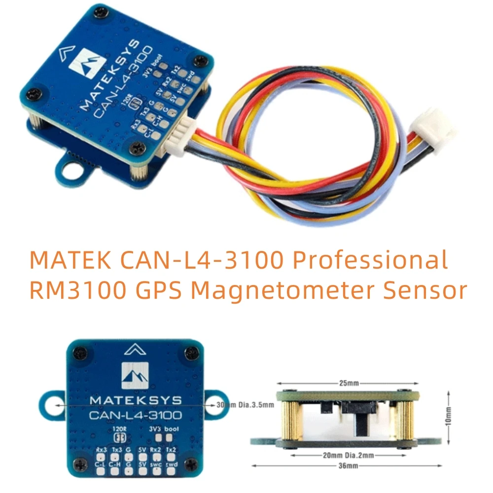 MATEK CAN-L4-3100 Magnetometer RM3100 GPS Geomagnetic Sensor 6g High Resolution/ Low Power /Strong Signal Anti-interference