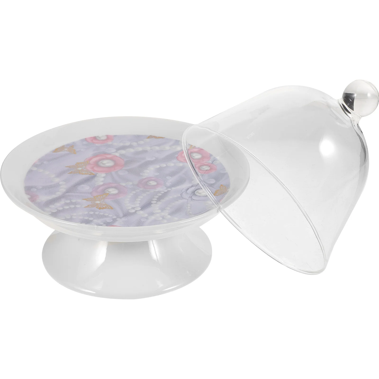 

Cake Stands with Cover Cupcake Display Pedestal Lid Plates Covers Wedding Dessert Pan