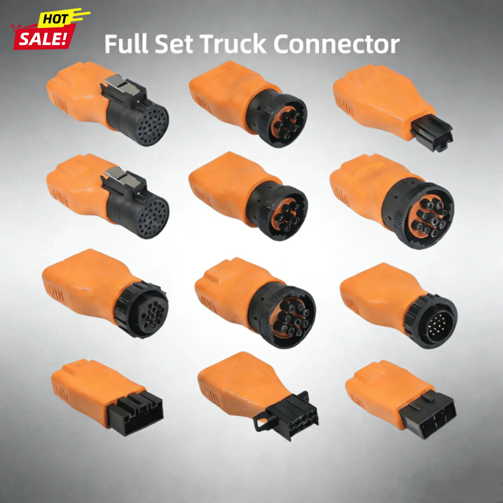Full Set (10pcs ) Truck Cable Connectors Connector for Heavy Truck Cable Adapter For Vol-vo, IS-UZU, IV-ECO, CUM-MIN-S,C-AT
