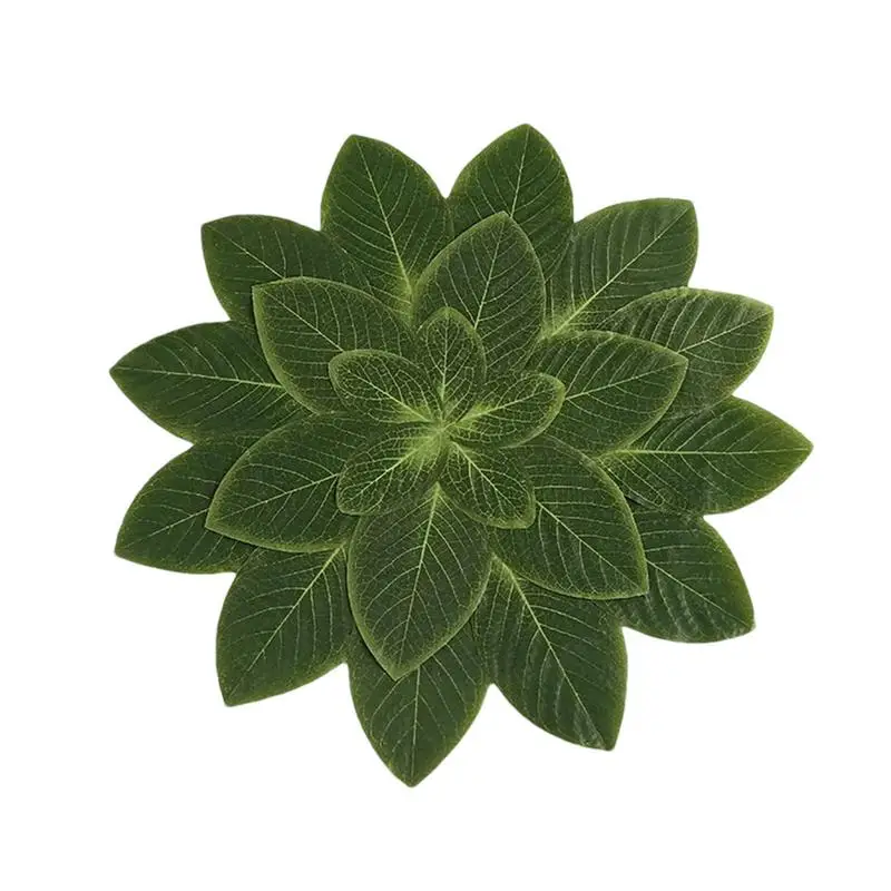 Table Decor Green Leaves Shape Heat Proof Table Mat Washable Dining Table Mats Heat Insulation Table Place Mat For Dining Room