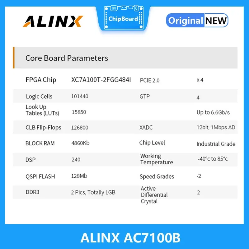 産業用グレードモジュール,fpgaコアボード,ac7100b,xilinx,ALINX-XILINX,xc7a100t,Artix-7