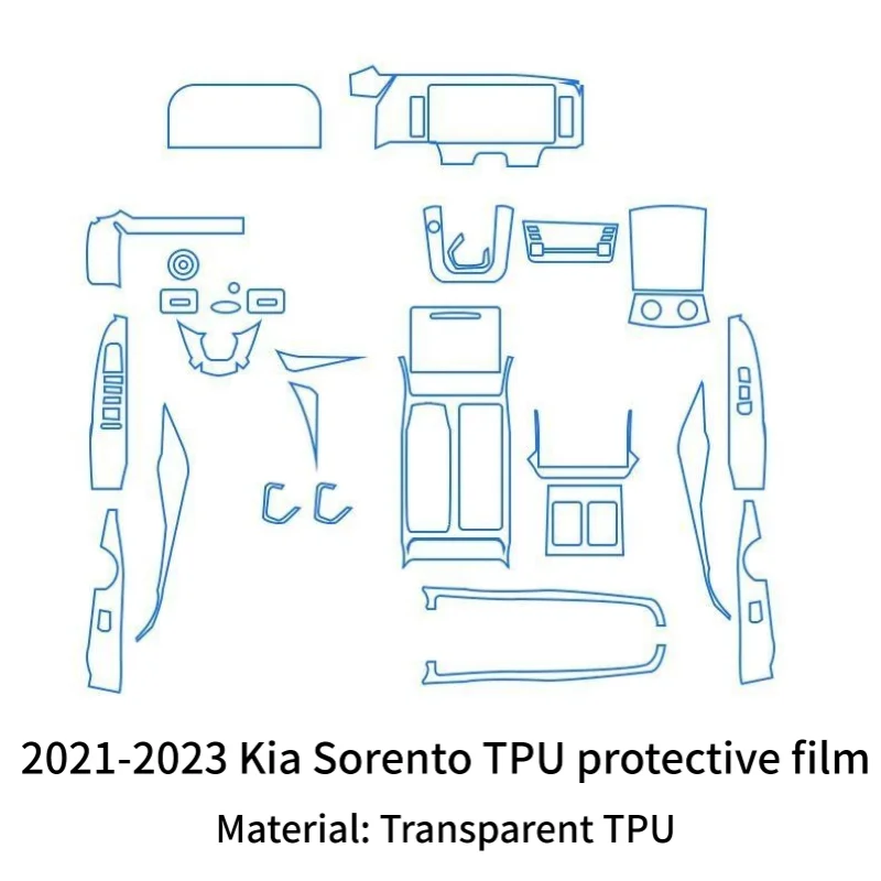 For 2021-2023 Kia Sorento instrument navigation screen protector center console gear shift film interior TPU protective film
