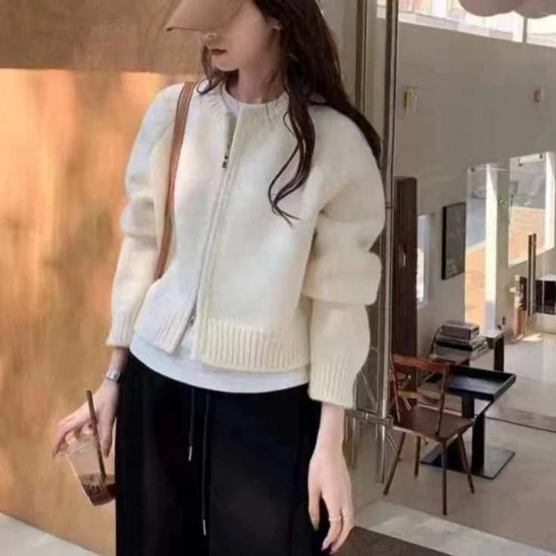 

Fall winter new style cashmere sweater cardigan women loose lazy o-neck twist cardigans knitted jacket