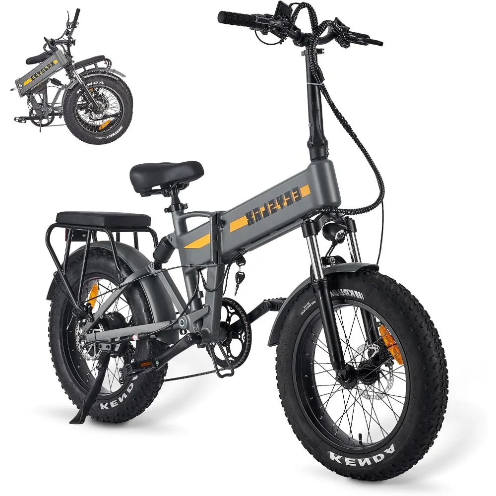 

Folding Electric Bike for Adults, Peak 1100W Motor 48V & 768Wh Removable Battery Ebike,25Mph 20" Fat Tire Electric Mountain Bike