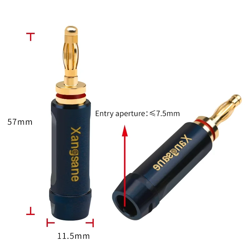 HIFI Gold-plated Pure Copper Banana Plug Amplifier Decoder Speaker Cable Connector DIY Audio Adapter Accessories