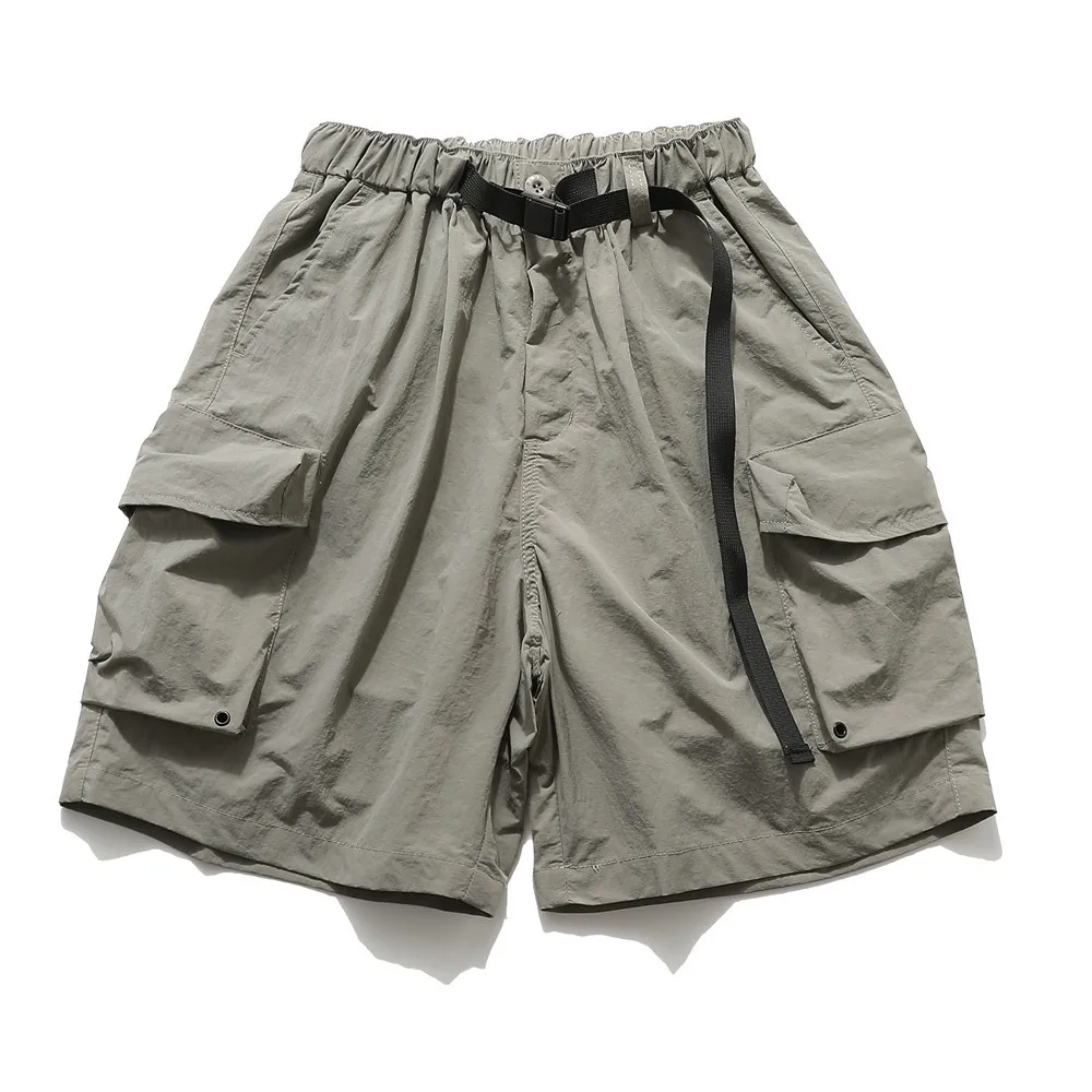 New Men's Fashion Casual Shorts Male Cargo Shorts Summer Loose Sports Five Quarter Pants Y2K Streetwear Multi-pocket Drawstring