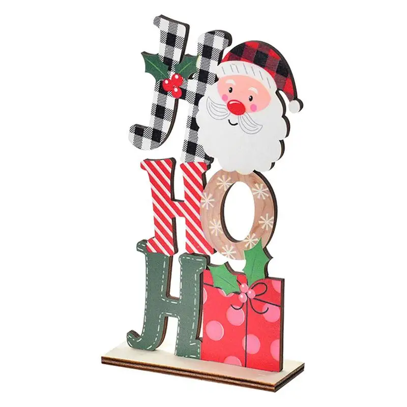

Christmas Table Decorations Christmas Multicolored Letter Tabletop Decor Wooden Christmas Party Decorations for Winter