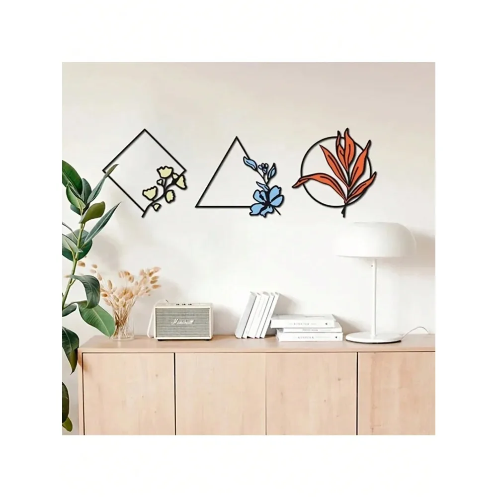 

Vibrant Metal Flower Wall Art 3PCS Set for Living Room Modern Decor