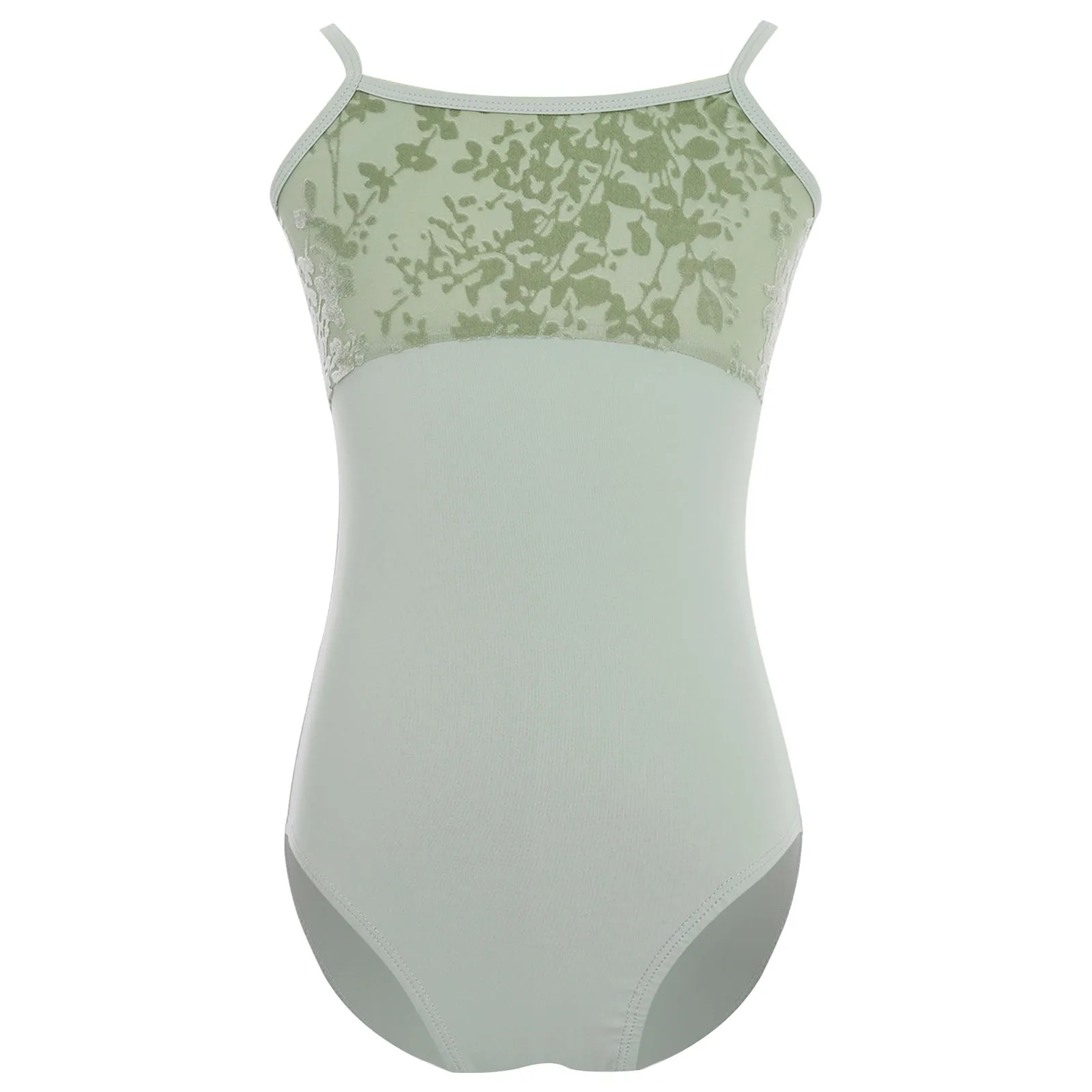 キッズガールズバレエ体操ダンスレオタード花柄ベルベットパッチワークスパゲッティストラップクロスUバックボディスーツステージパフォーマンス用