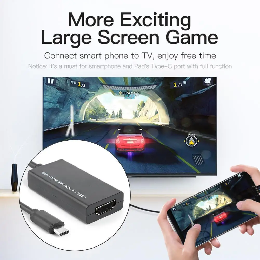 محول USB من النوع C إلى HDMI متوافق مع الإناث ، محول لجهاز MHD اللوحي للهاتف المحمول أندرويد