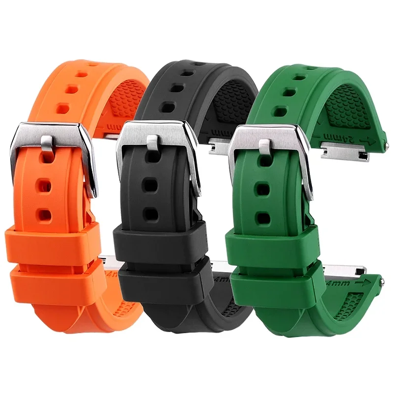 5 colors Fluororubber Watch Strap For IWC Engineer IW328903 IW328901 IW328902 Waterproof FKM Watch band Men rubber Bracelet band