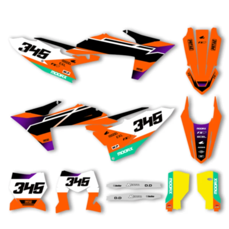 

DSMTECH Motorcycle Graphics Background Decal for KTM 125 250 300 350 450 2023-2025 SXF 2024-2026EXC Decals Stickers Kits 010