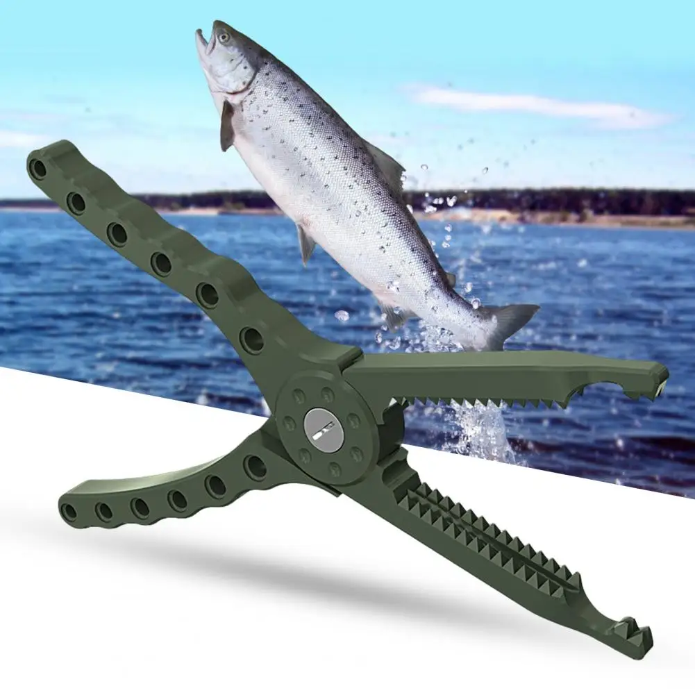 

Fish Gripper Sawteeth Multifunctional Antislip Ergonomic Handle Portable Fish Control with Buckle Durable Fishing Control Pliers