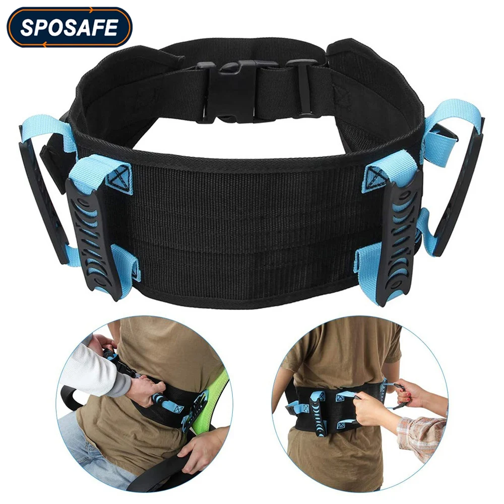 Adjustable Gait Waist Belts Transfer Belts Patient Ambulation Walking Aid Belt with 6Pcs Handles and Plastic Release Buckle