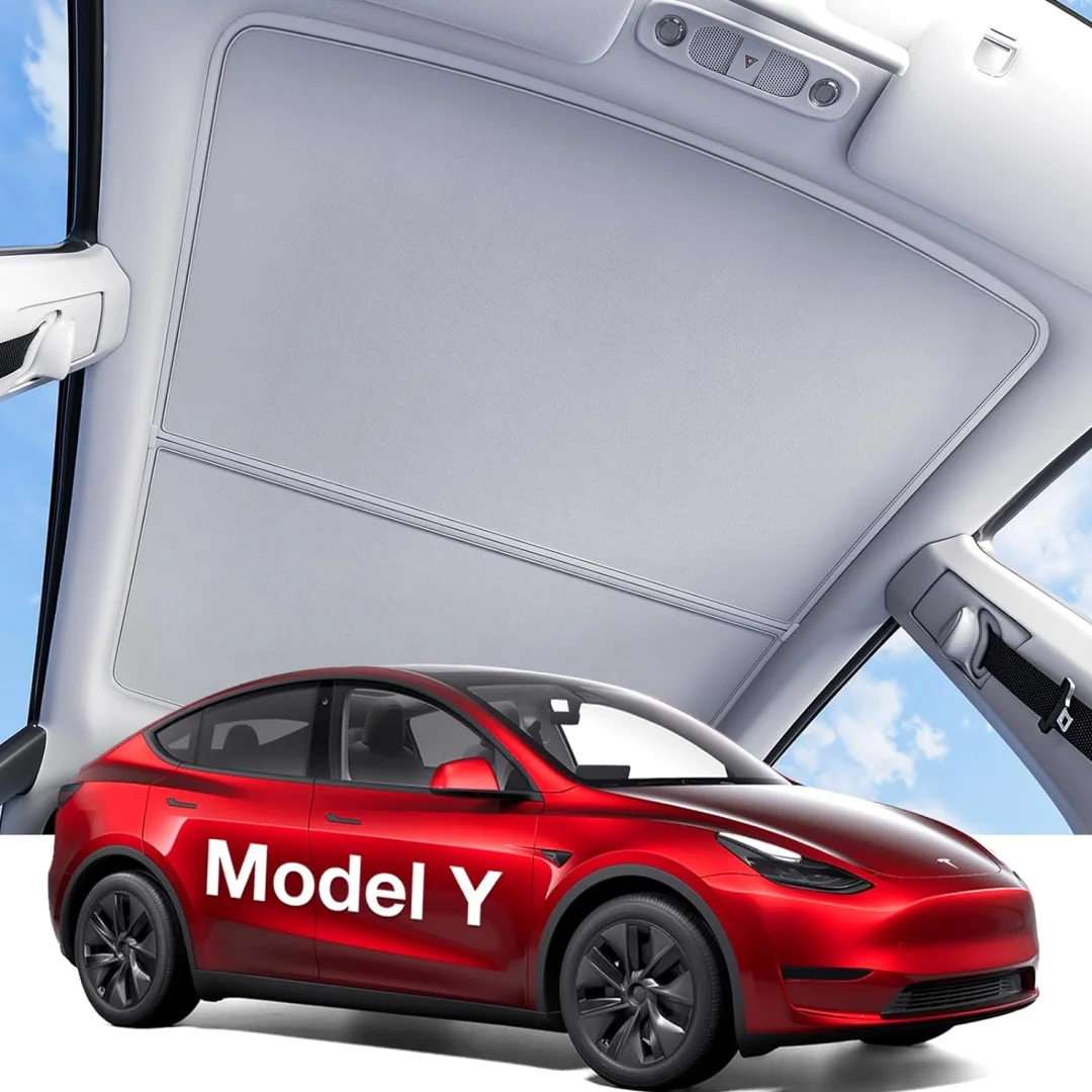 

Upgrade Tesla Model Y 2020~2025 Sunshade Roof Never Sag Nano Ice-Crystal Coatings 3-Gen Heat Insulation Glass Roof Sun Shade