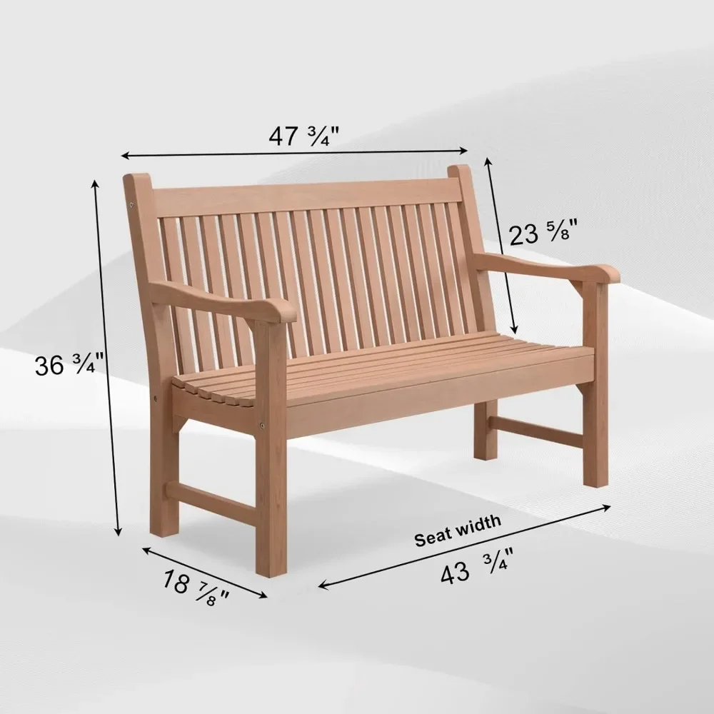 Garden Bench, 2-Person Poly Lumber Patio Bench,All-Weather Outdoor Bench That Never Rot and Fade, Memorial Bench,Suit for Garden