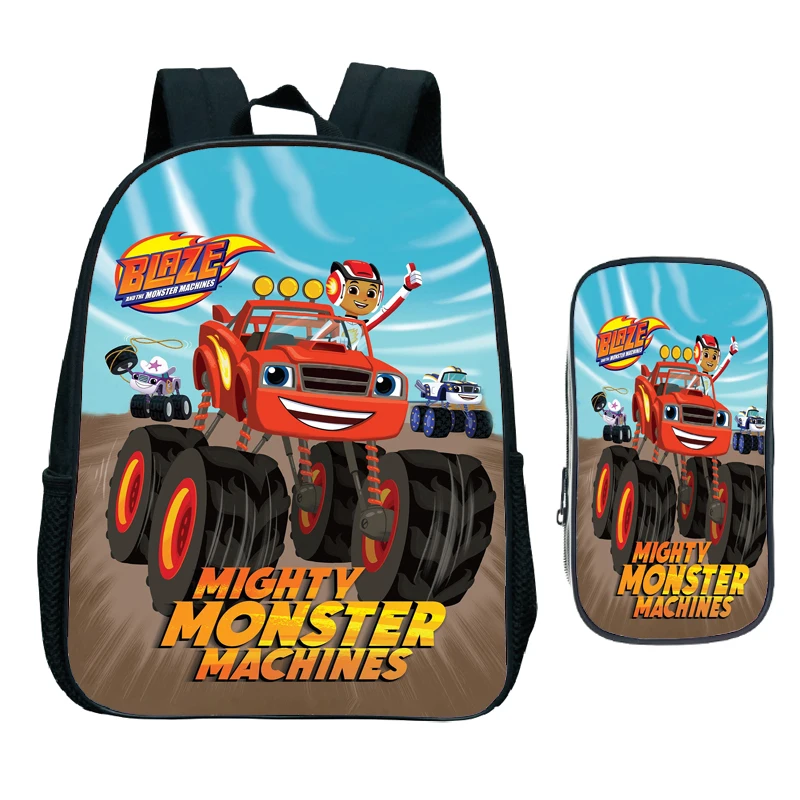 2pcs Blaze and the Monster Machines Backpack Cartoon Blaze Car Children Baby Kindergarten Schoolbag Kids Girl Boy Bag