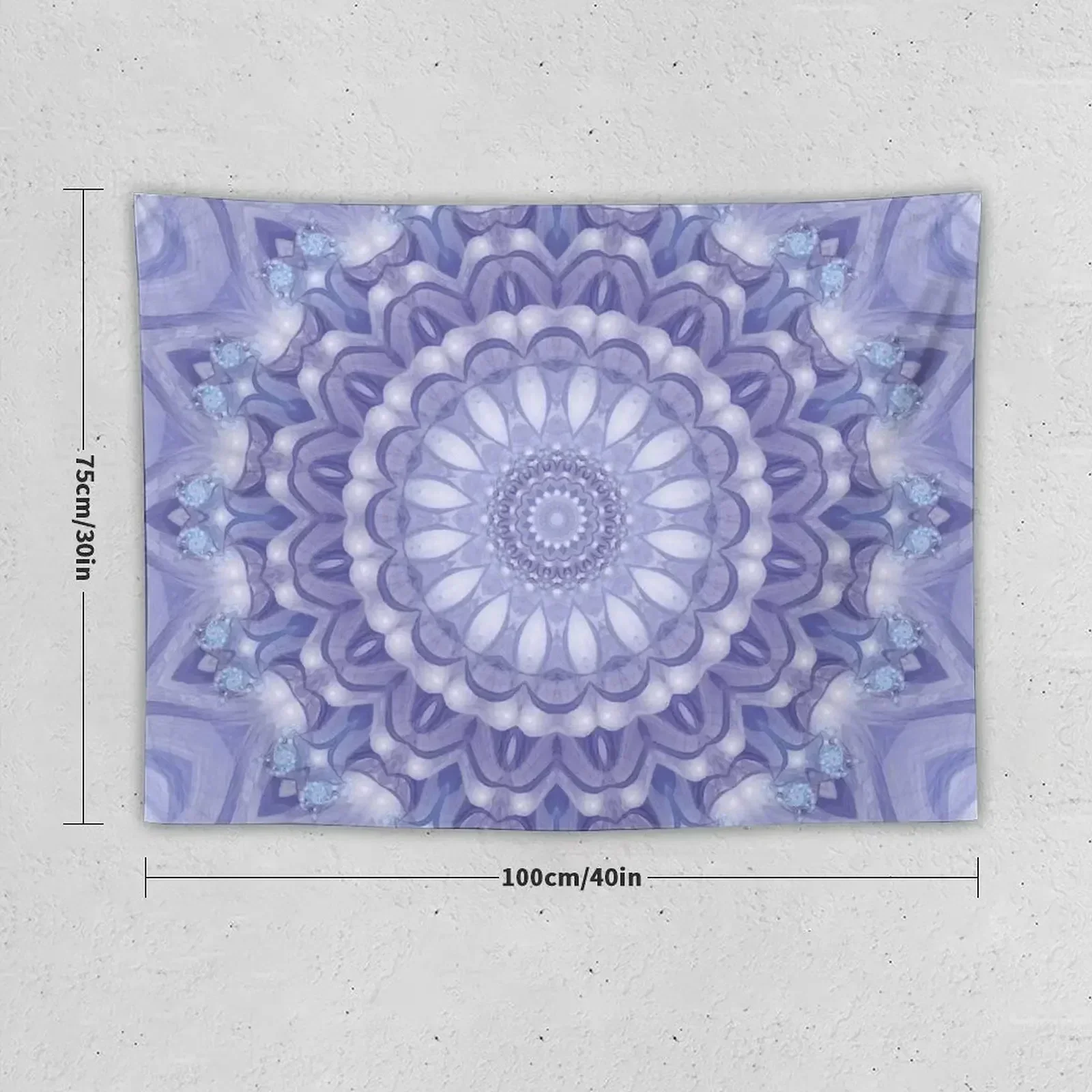 Light Blue, Lavender and White Mandala 02 Tapestry Cute Decor House Decoration Wall Hangings Decoration Tapestry