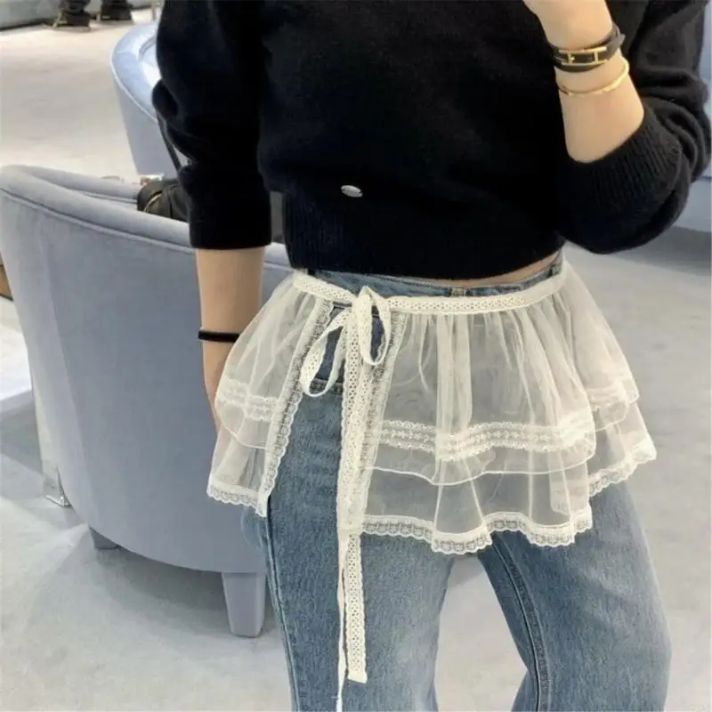 

72xe Fashion Lace Overlay Skirt Liefere) Уникальный дизайн галстука для повседневной одежды для повседневной одежды