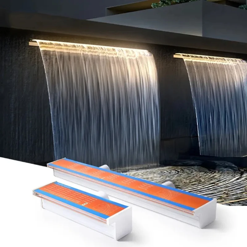 30/60/90/120cm Colorful Wall Cascade Acrylic Water Descent Water Curtain Pool Waterfall Fountain