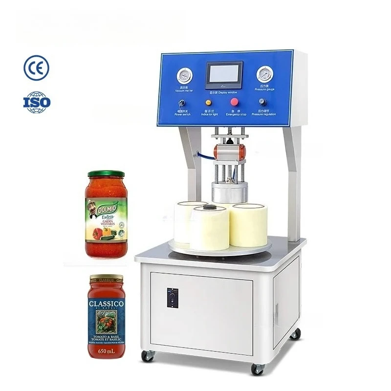 ZONESUN ZS-FK50 Rotary Small Desktop Lid Vacuum Pneumatic Screw Half Semi Automatic Bottle Capping Machine For Jar Glass Bottles