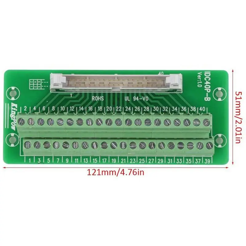 ABZC 3X IDC40P 40Pin Connector Strip Breakout Board Terminal Block Plug for PLC DIN Rail Mount