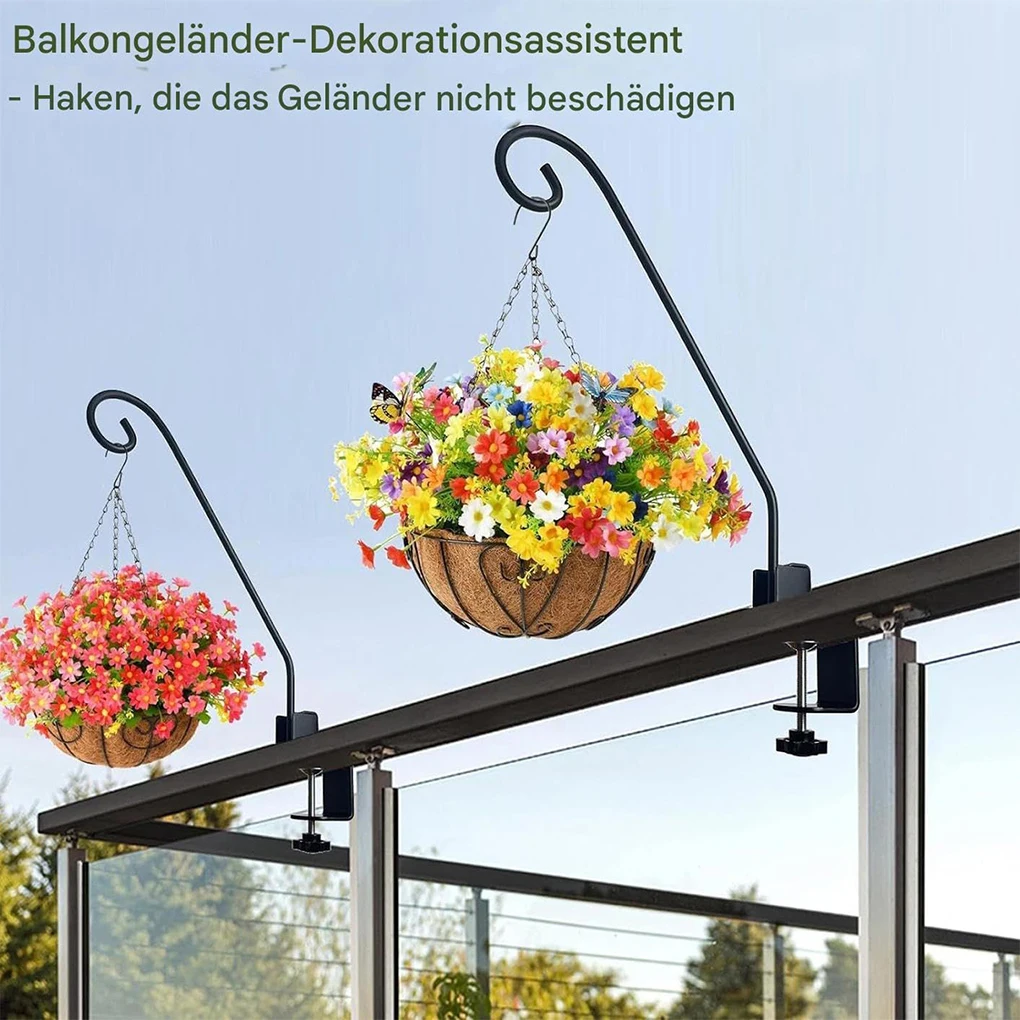 

Сверхмощный крючок для террасы на открытом воздухе, стеллажи для корма для птиц с зажимом, крючок для палубы, корзина с цветами, как показано