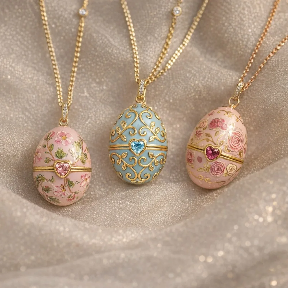 New Arrival Pink Color Necklace Light Luxury Openable Eggshell Design Mother's Day Gift Niche Necklace Jewelry For Women