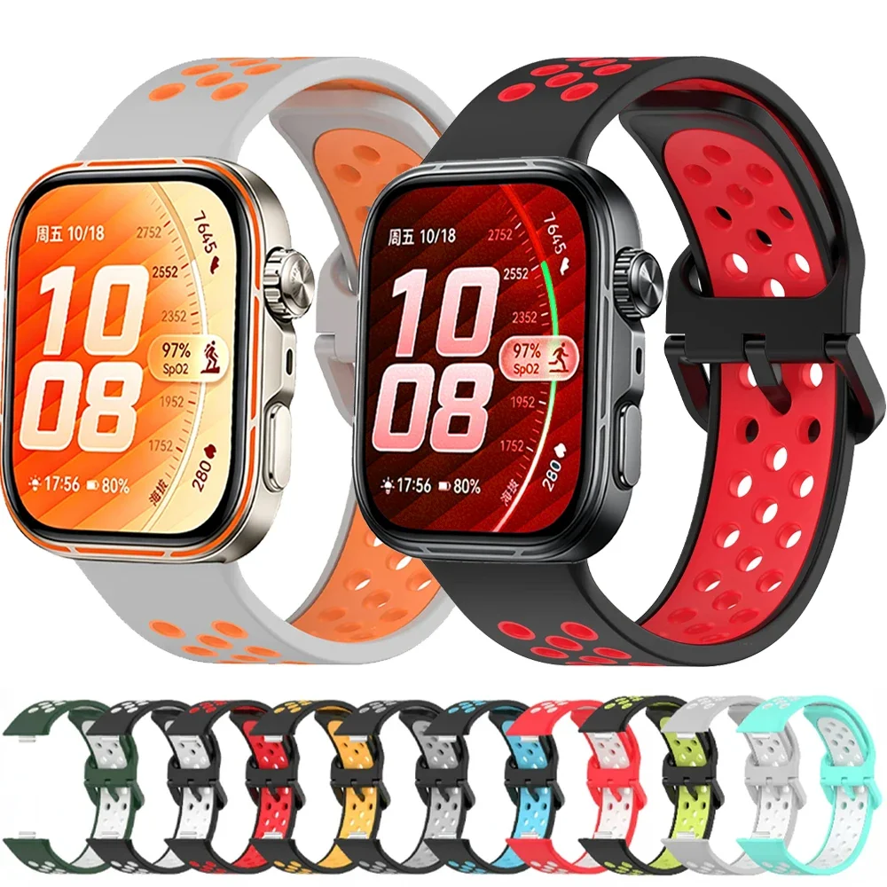 Silikonarmband für Huawei Watch Fit 5 Pro/Fit 4 Pro Sport Atmungsaktives Armband Austauschbares Armband für Huawei Watch Fit 5 4 3