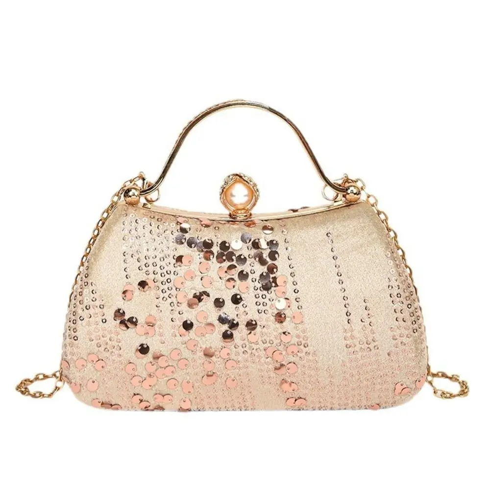 

French Shiny Evening Banquet Bag Chain Clutch Bag Sequin Bling Shoulder Bag Small Purse Handbag Tassel Crossbody Bag Party