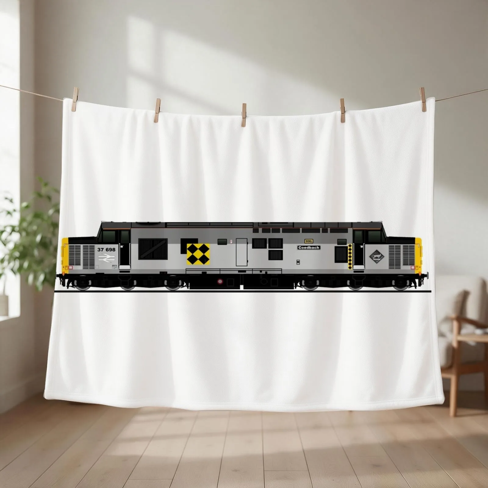 CLASS 37 LOCOMOTIVE Throw Blanket couch cozy soft plush fuzzy picnic outdoor blanket