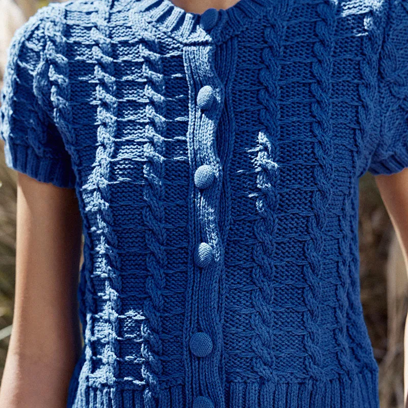 봄 신상 여성 라운드 넥 니트 자켓 2025 스트리트 슬림 핏 오픈 가디건 컬러