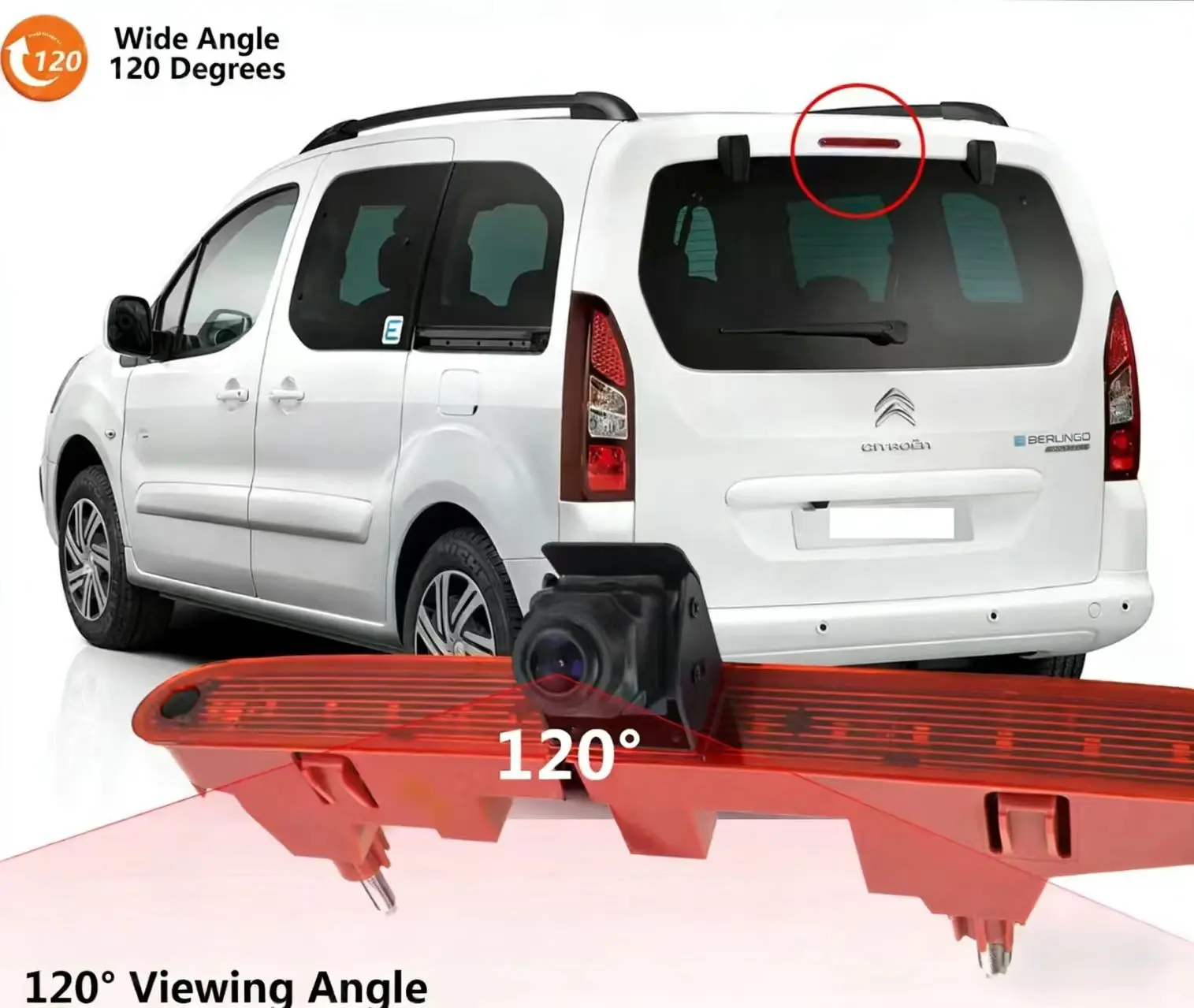 Suitable for Citroën Berlingo, Peugeot Partner, Vauxhall Combi, reversing camera, equipped with a 4.3-inch display screen.