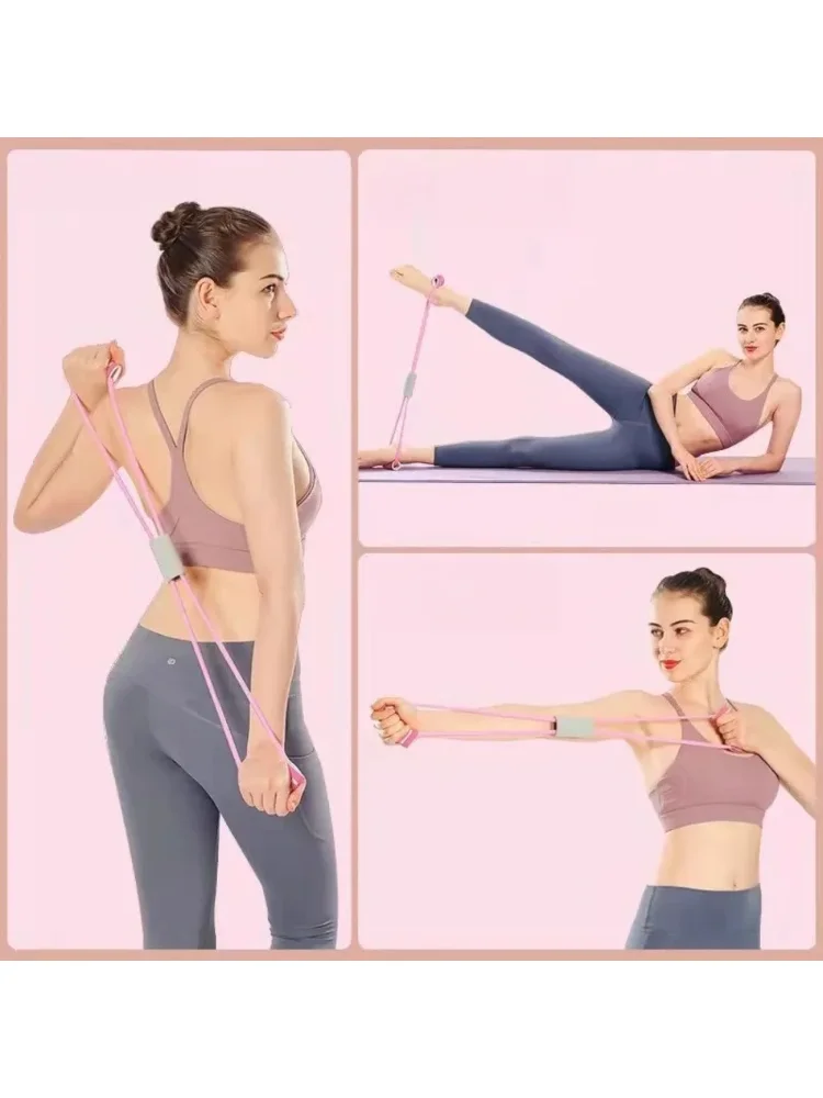 Latex-Free Resistance Band Set with Handles Elastic Fitness Bands for Home Gym Yoga Training Workout Portable Exercise Equipment