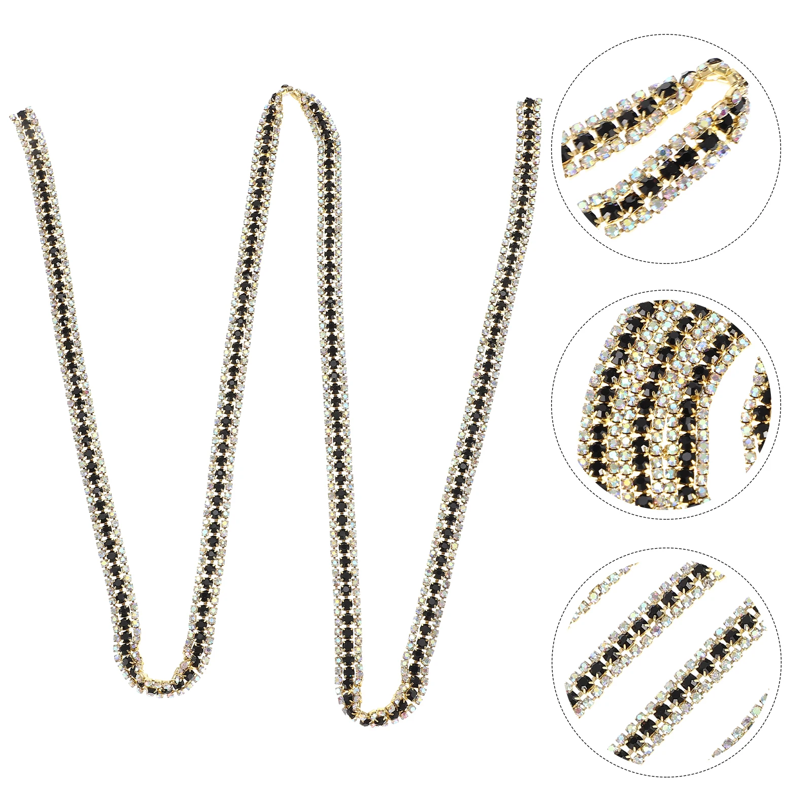 

5 Strips Glass Rhinestone Chain Craft Accessory DIY Sewing Trim for Wedding Dress Bags Clothing Decorative Handmade Material