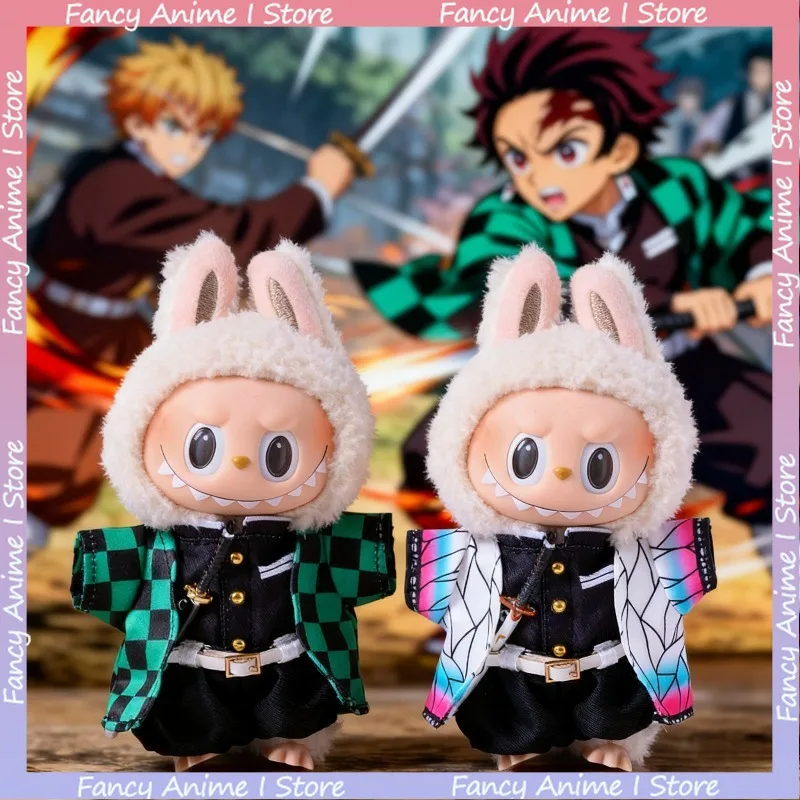 

Горячая новинка, кукла-убийца-призрак, одежда для 17 см, Labubu Kamado Tanjirou, мини-плюшевая кукла, карнавальный костюм, модные аксессуары для кукол