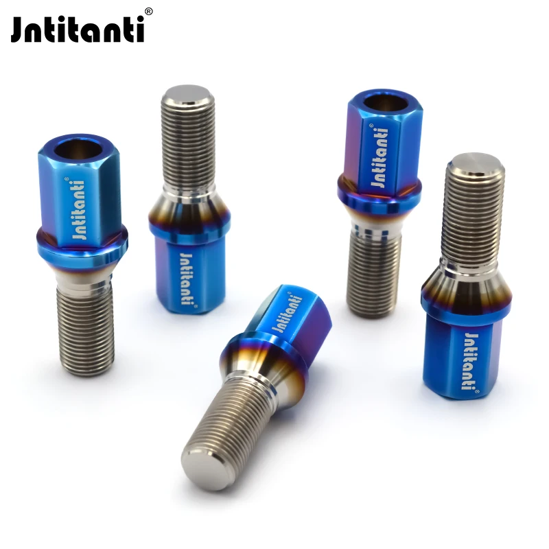 

Jntitanti Extended 17mm Hex Hollow Head Cone Seat Gr.5 Titanium Wheel Bolt M14x1.5 for European Car Wheel Locking